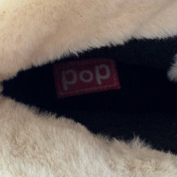 Brand New Pop Women's 11M Romaine Black Faux Fur Trim Heeled Booties Boots - Picture 4 of 10